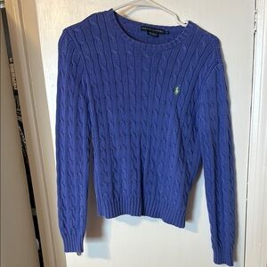 Ralph Lauren Women's Blue Cable Knit Sweater